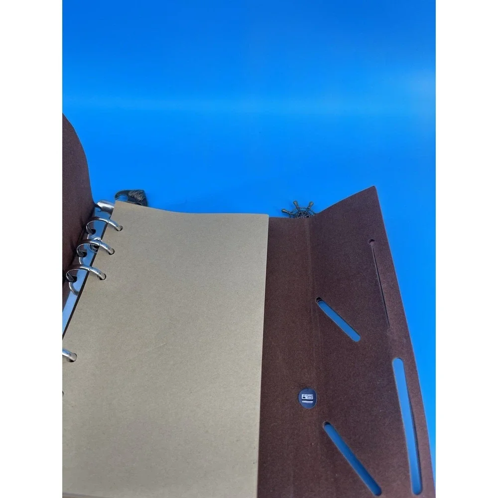 Red‎ Faux Leather A5 Refillable Journal Compass Anchor 6 Ring EVZ